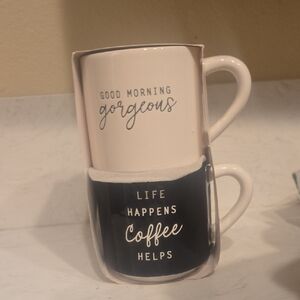Good Morning Gorgeous Coffee Mug Set - Black and White
